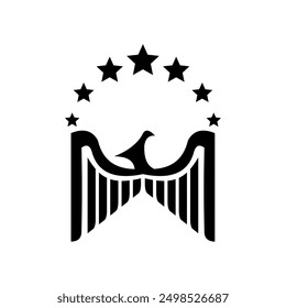 Wings pair logo surrounded by stars on white background