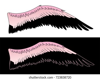 wings of the Pink flamingo