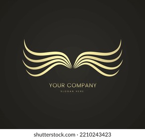 diseño de logotipo premium, diseño de plantillas de símbolos de alas A. y el símbolo monocromo creativo y volante mínimo. diseño elegante de logotipo vectorial