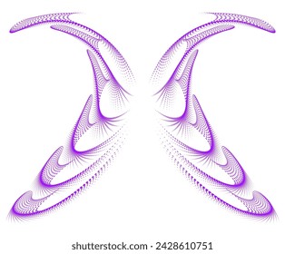 Wings rainbow logos icons or logotypes, graphic design modern style elements, glow wavy stripe love theme. Vector illustration EPS 10 angel wings or butterflies isolated style for wedding