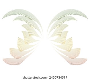 Wings rainbow logos icons or logotypes, graphic design modern style elements, glow wavy stripe love theme. Vector illustration EPS 10 angel wings or butterflies isolated style for wedding