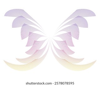 Wings rainbow logos icons or logotypes, graphic design modern style elements, glow wavy stripe love theme. Vector illustration EPS 10 angel wings or butterflies isolated style for wedding