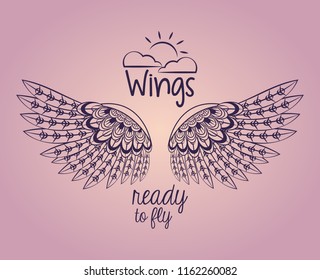 Wings ready to fly emblem