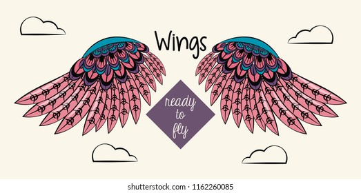 Wings ready to fly emblem