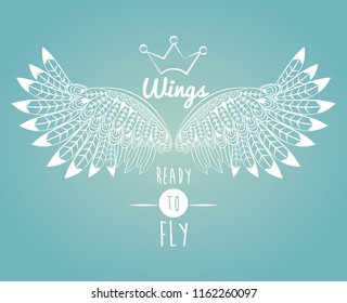 Wings ready to fly emblem