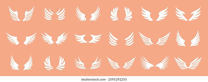 Wings retro ornament design vector. modern illustration