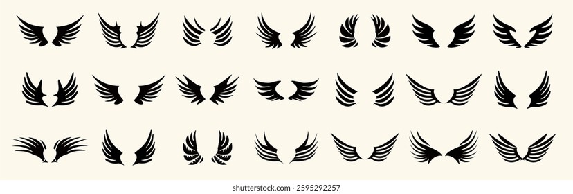 Wings retro ornament design vector. modern illustration