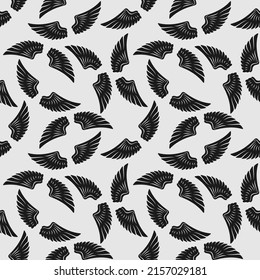 Wings seamless repeat pattern background. Vector illustration