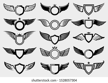 Wings set. Collection icon wings. Vector