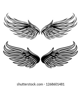 Wings Set isolated vector design