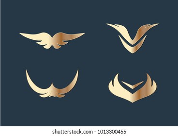 Wings Set Logo Template Design Vector