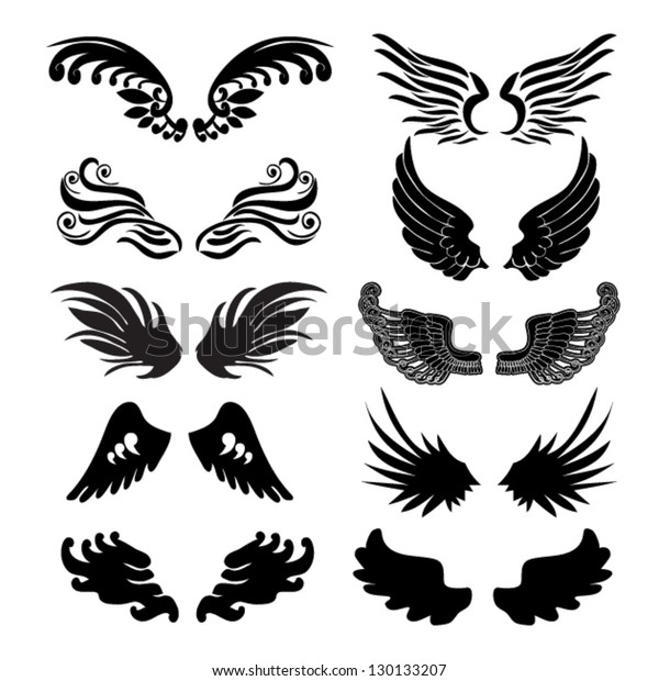 Wings Set Vector Stock Vector (Royalty Free) 130133207