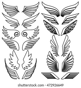 Wings set. Vector illustration