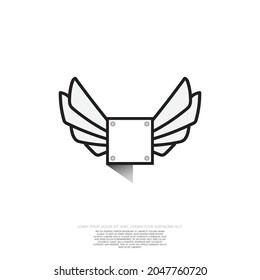 Wings shield logo design for your brand and illustration