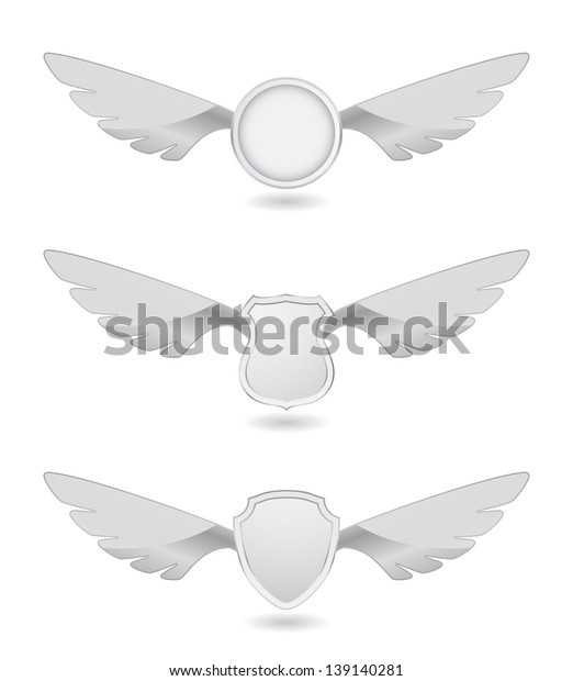 Wings Shield Template Stock Vector Royalty Free 139140281 Shutterstock