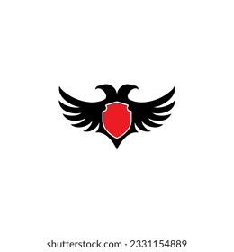 wings and shield vector illustration for an icon,symbol or logo. wings and shield flat logo