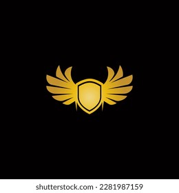 wings and shield vector illustration for a symbol or logo icon. wing logo template