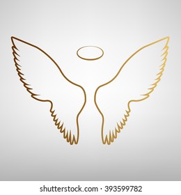 Wings sign. Flat style icon 