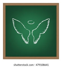 Wings sign illustration. Flat style black icon on white.