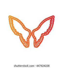 Wings sign illustration. Orange applique isolated.