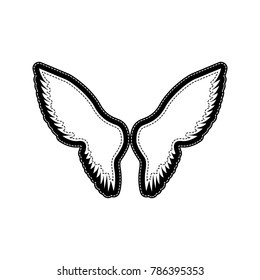 Wings sign illustration. Vector. Flat style black icon on white.
