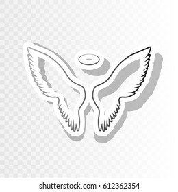 Wings sign illustration. Vector. New year blackish icon on transparent background with transition.