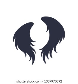 Wings silhouette flat isolated vector illustration