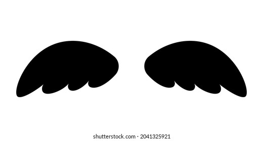 Wings silhouette icon. Clipart image isolated on white background