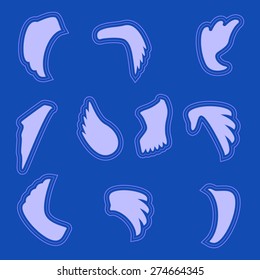 Wings  silhouette icon set.   Editable and design suitable vector illustration.