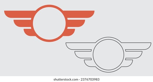 Wings silhouette icons set. Vector concept for logo or emblem design. icons set. Set of black wings icons. Wings badges. Set of wings icons