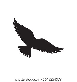 Wings silhouette vector flat illustration on white background