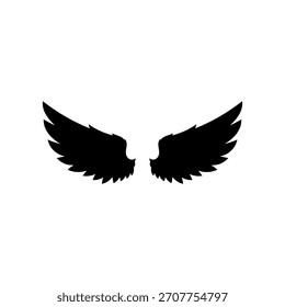 Diseño de ilustración plana de Vector de silueta de alas.