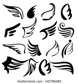 Wings  Sketch Collection  Cartoon Vector  Illustration 