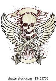 wings skull emblem