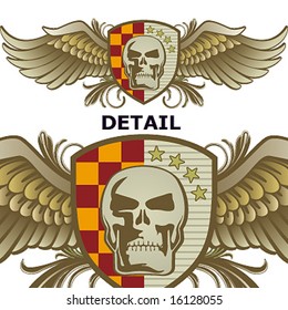 wings skull emblem