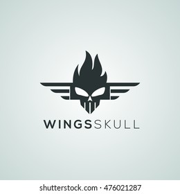 Wings Skull Logo Available In Vector/illustration