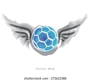 The wings of the soccer ball on a white background