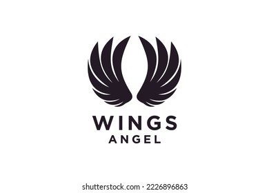 Wings Spade diseño de logotipo de espacio negativo