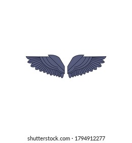 Wings spread vector. two wing concept illustration.