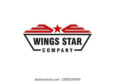 emblema de la etiqueta del logotipo de la estrella de Wings emblema símbolo emblema