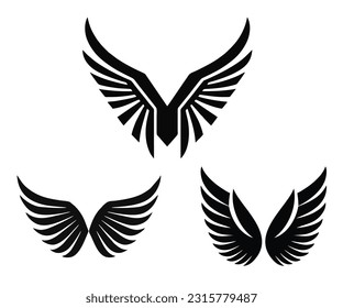wings symbol flat vector illustration 