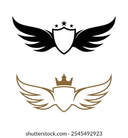 Wings symbol logo template design with creative element concept