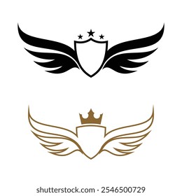 Wings symbol logo template design with creative element concept