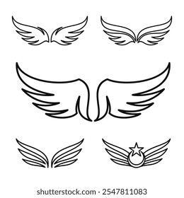 Wings symbol logo template design with creative element concept