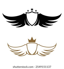 Wings symbol logo template design with creative element concept