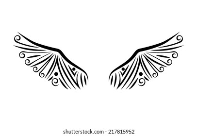 Wings tattoo. EPS10 vector
