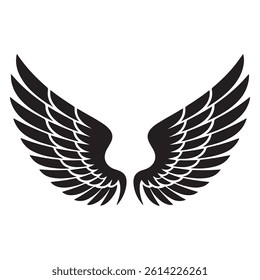 Wings tattoo Vector Black silhouettes. with white background