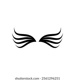 Wings Thin Bird icon vector. Silhouette Angel wings vector icon logo