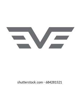 wings v logo vector concept modern and luxury orange