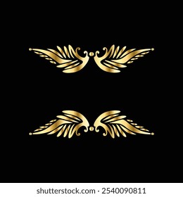 Wings of Valor: Diseño de emblema de Vector clásico para escudos de armas y logotipos icónicos
